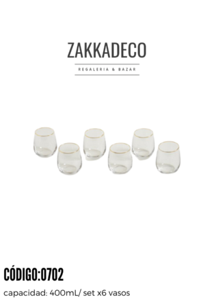 SET X6 VASOS BOMBEE BAJO