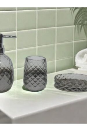 SET DE BAÑO VIDRIO ENTRAMADO