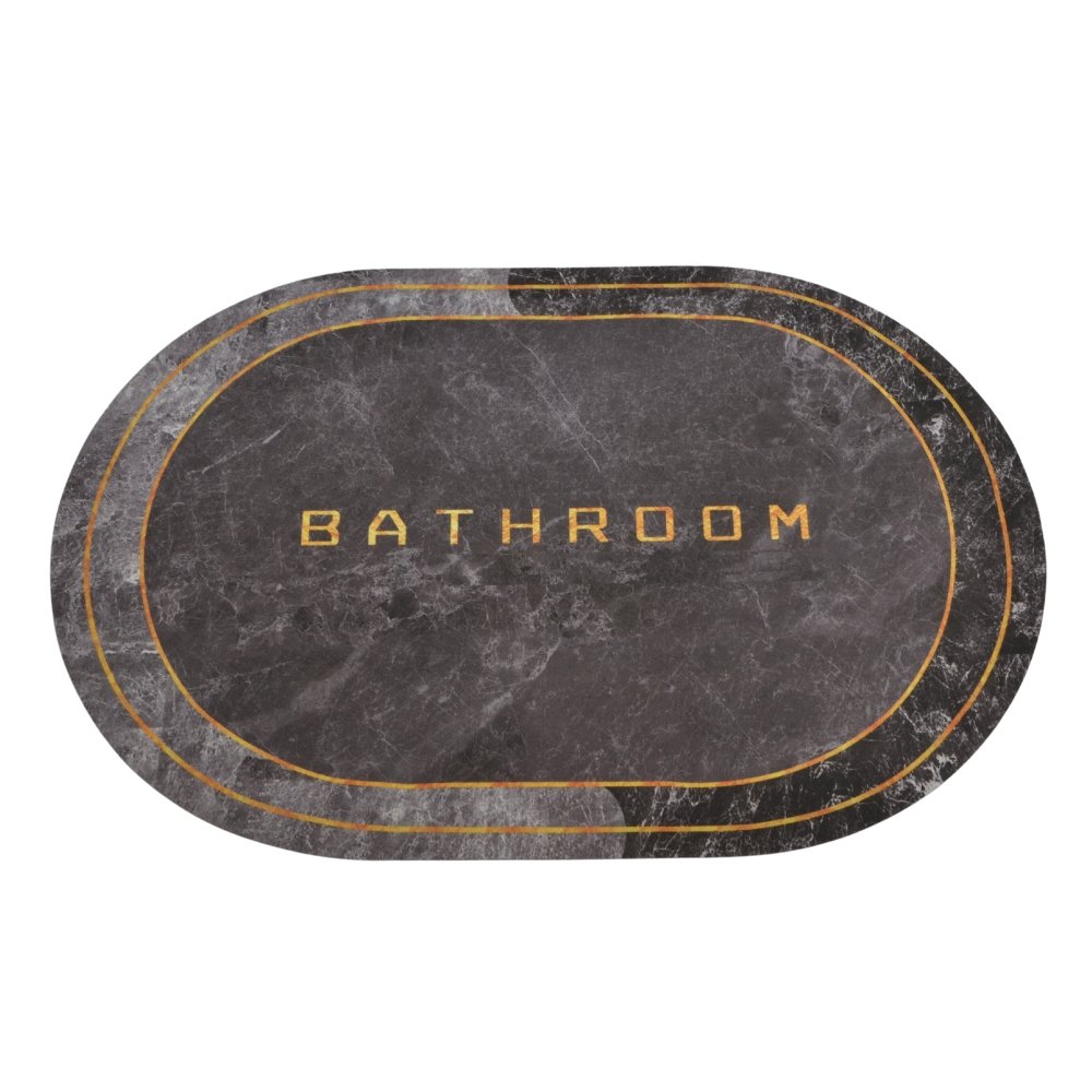 Alfombra de baño 40 x 60 cm beige natural y gris diseño abstracto - Imagen 2