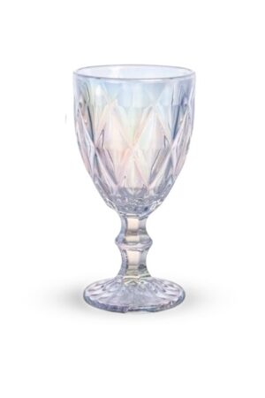 Set x6 copas de vino con rombos perladas - Vidrio - 250ml