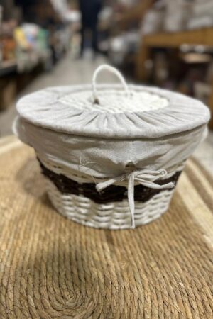 CESTO BICOLOR CON TAPA