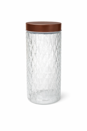 FRASCO DE VIDRIO C/ TAPA DORADA