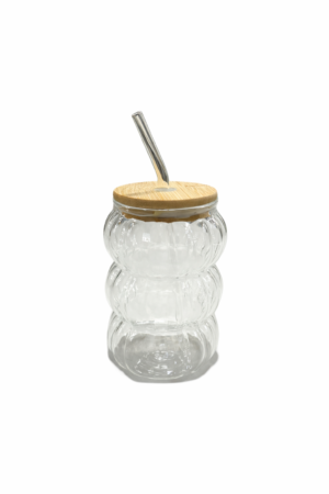 VASO C/ TAPA DE BAMBU Y SORBETE