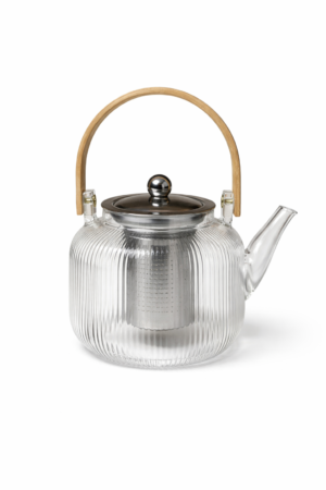 TETERA DE VIDRIO C/ MANIJA DE BAMBU