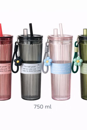 VASO DE PLASTICO C/ TAPA Y SORBETE