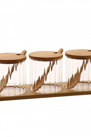 CONDIMENTERO DE VIDRIO X3 C/ BANDEJA