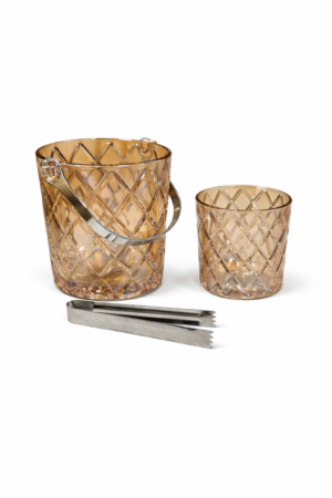 HIELERA DE VIDRIO + SET VASOS