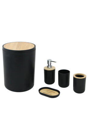 SET DE BAÑO NEGRO X 5