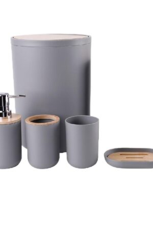 SET DE BAÑO CENIZA X5