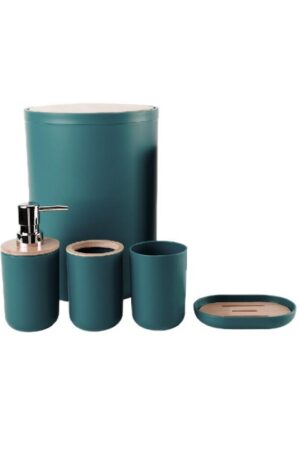 SET DE BAÑO VERDE X5