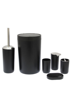 SET DE BAÑO NEGRO X6
