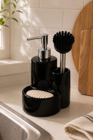 DISPENSER PARA DETERGENTE TRIPLE C/ CEPILLO