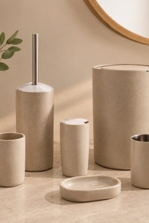 SET DE BAÑO BEIGE X6