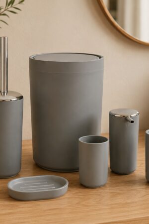 SET DE BAÑO GRIS X6