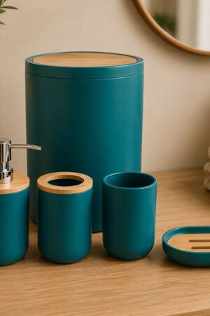 SET DE BAÑO VERDE X5