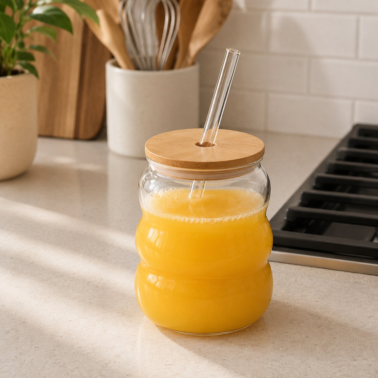 VASO CON TAPA DE BAMBU