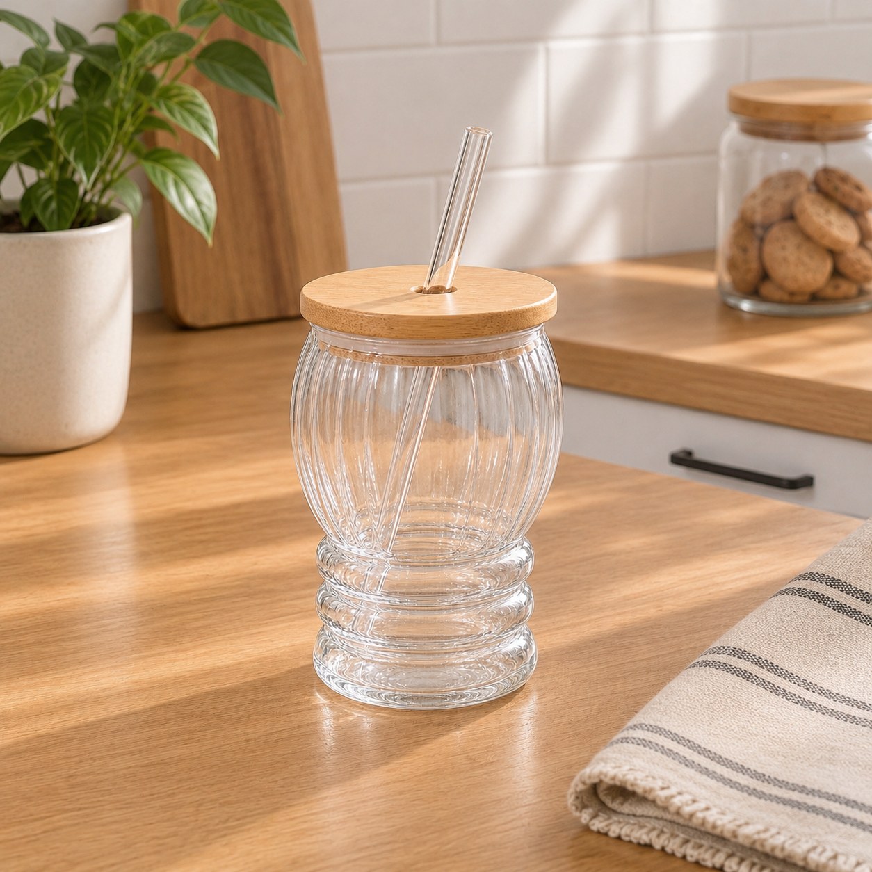 VASO CON TAPA DE BAMBU