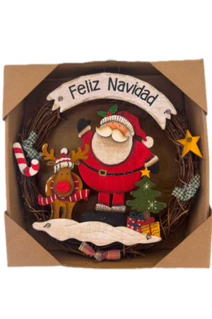 Colgante de anillo de ratán Papá Noel 25CM