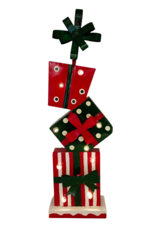 Adorno Led Caja de regalo de hierro