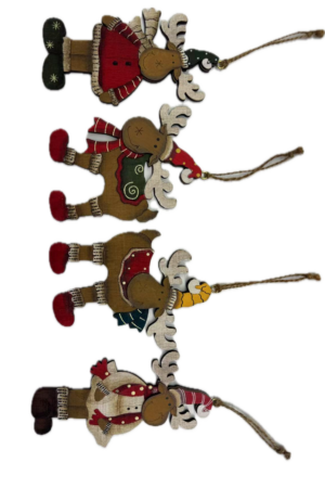 Colgantes de madera Set x12