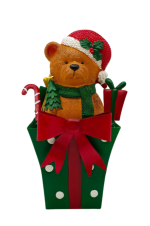 Caja de regalo de hierro Adorno LED de Papá Noel