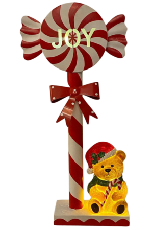 Adorno LED de oso de caramelo de hierro
