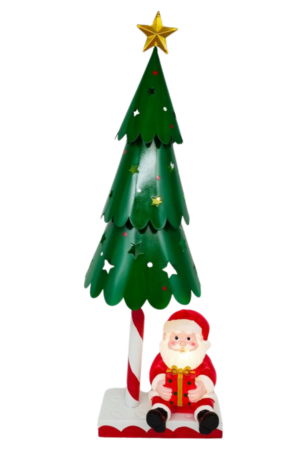 Adorno LED de Papá Noel de árbol de hierro