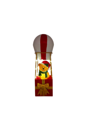 Adorno LED de globo aerostático de oso de hierro