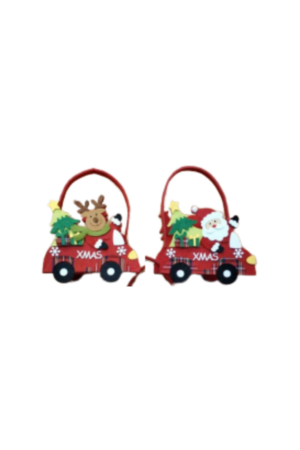 Adornos de calendario de madera de Papá Noel