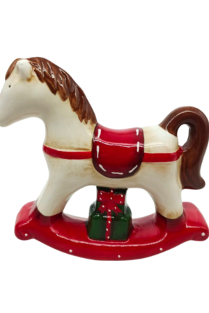 Caballo mecedor de cerámica