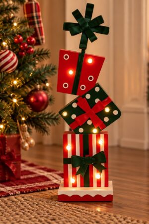 Adorno Led Caja de regalo de hierro