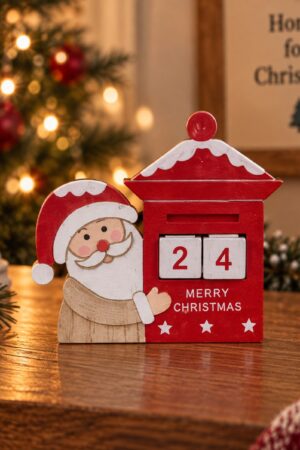 Adornos de madera, calendario de Navidad