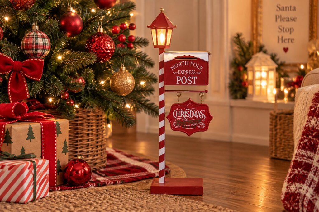 Adorno de hierro para el buzón de Papá Noel