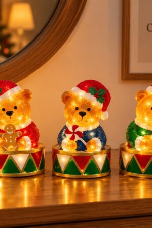 Adornos LED de oso de hierro
