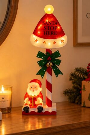 Sombrero de Navidad de hierro, adorno LED para anciano
