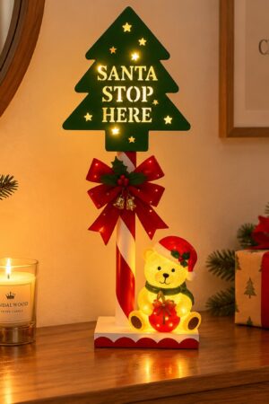 Adorno LED de Papá Noel de árbol de hierro