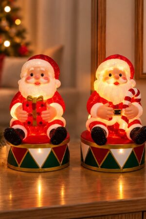 Adorno LED sentado de Papá Noel