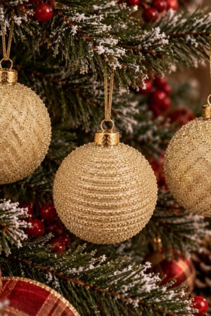 Set bolas blancas con detalles champagne
