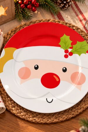 Plato de sitio con cara de Papá Noel